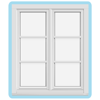 Innadslående vinduer (Med to rammer)