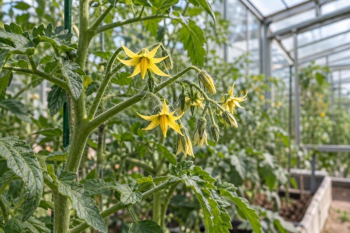 Tomatene blomstrer i drivhuset, men frukten uteblir