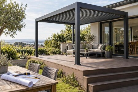 Pergola på tre- eller komposittdekke: Hva må avklares?
