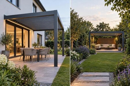 Pergola ved fasaden eller som et eget sted i hagen?