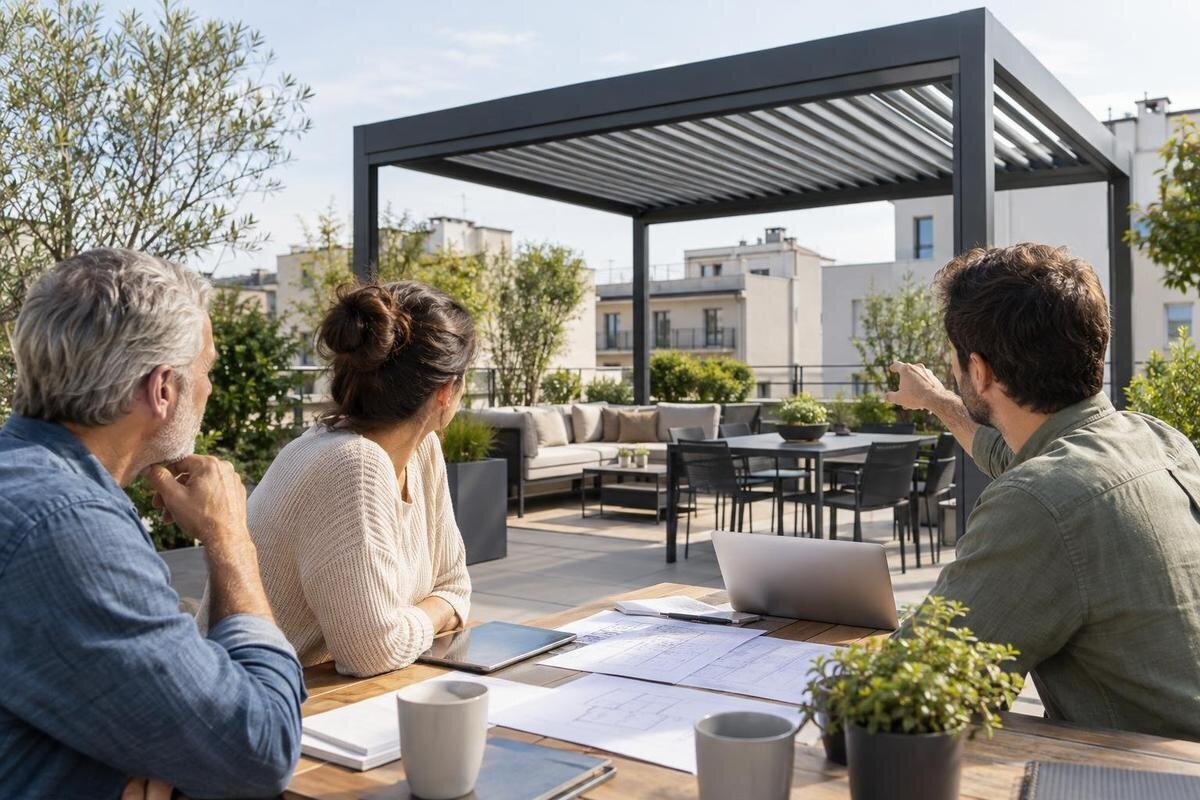 Pergola på delt terrasse: Planlegging og ansvar