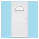 Slett panel, halvrundt glass