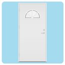 Slett panel, halvrundt glass med sprosser
