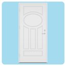 Profilert panel med oval, 3 loddrette fresinger og 2 vannrette fresinger