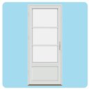 1 fløy med loddrett glass, 2 vannrette sprosse, panel