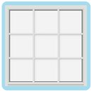 Med 2 vannrette sprosser, 2 loddrette sprosser