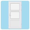 1 vannrett sprosse som deler glass, panel