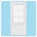 2 vannrette, 1 loddrett sprosse, panel