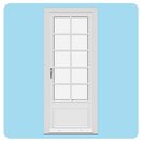 1 ramme med 4 vannrette sprosser, 1 loddrett sprosse, panel