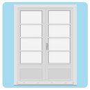 2 rammer med 3 vannrette sprosser, panel