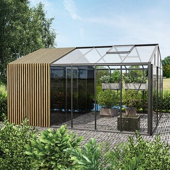 Aluminium - Spesiell Edition Drivhus med innebygd lager